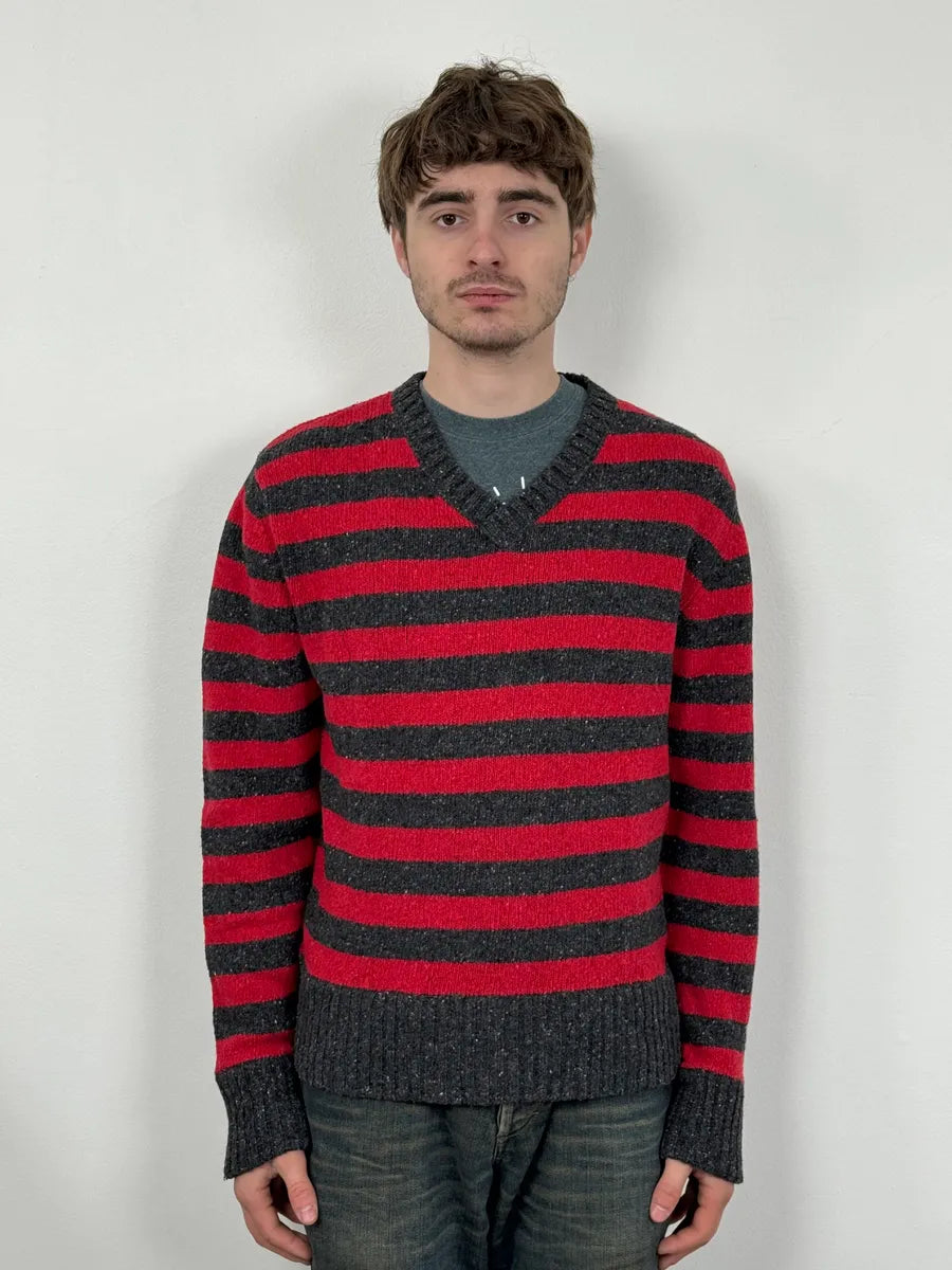 FW2011 Dolce & Gabbana Red & Grey Wool Striped Sweater ZNMfxFN 2