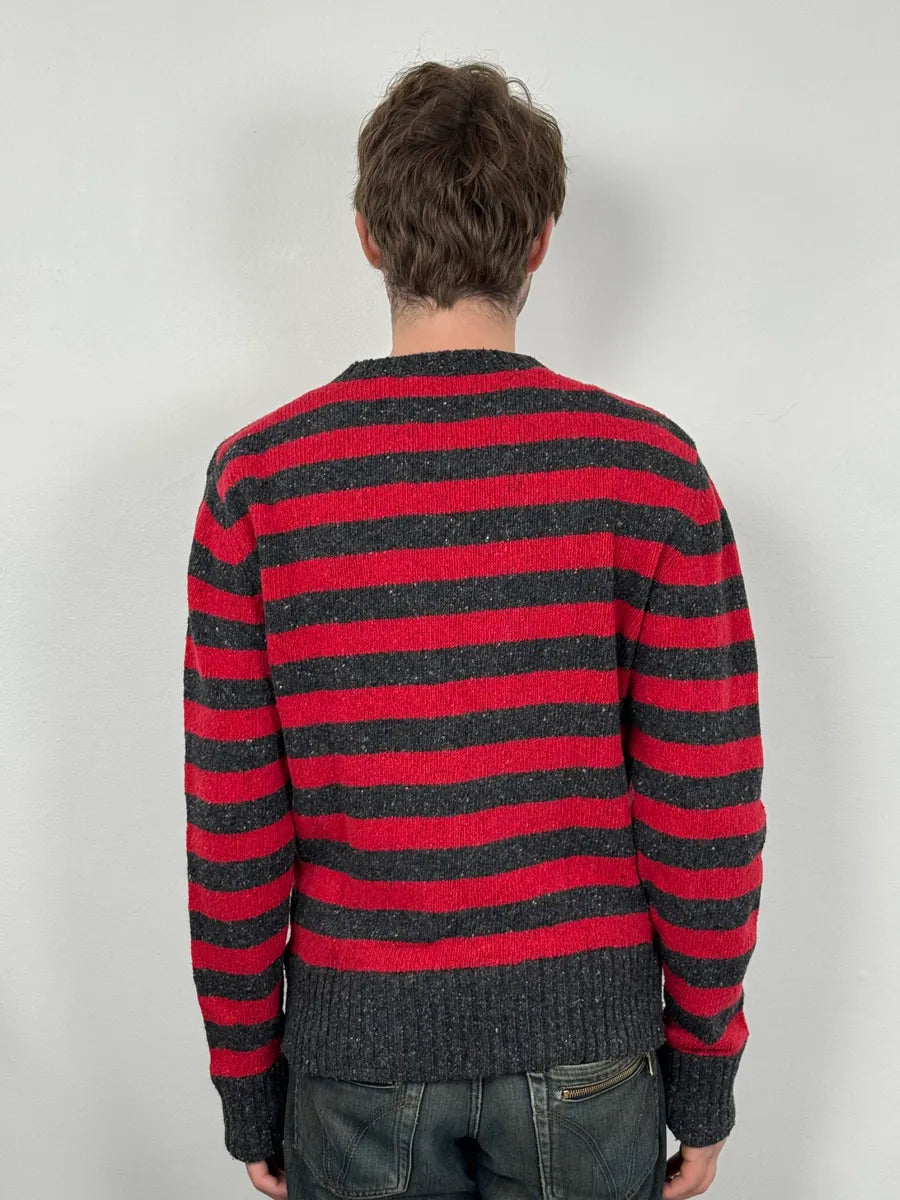 FW2011 Dolce & Gabbana Red & Grey Wool Striped Sweater ZNMfxFN 3