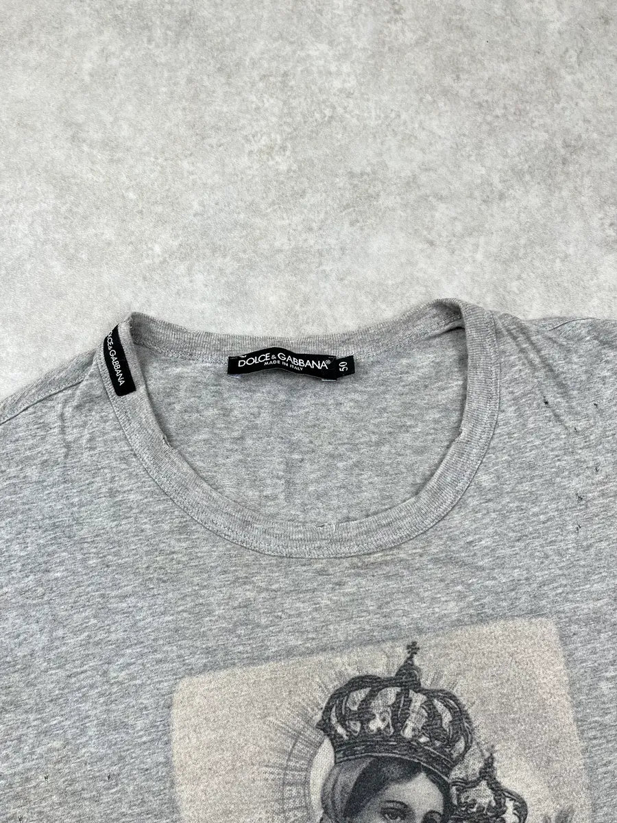 FW2011 Dolce & Gabbana Vergine Maria Grey Distressed T-Shirt HKGMCem 4