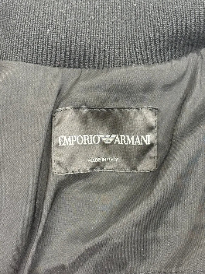 FW2012 Emporio Armani Black Hybrid Leather Jacket IJxeKMQ 9