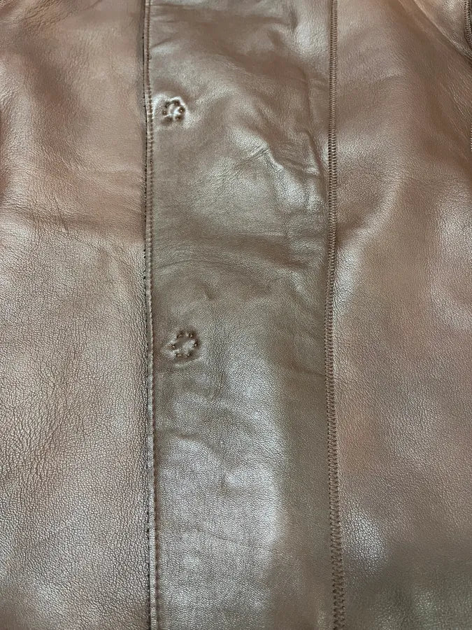 FW2011 Emporio Armani Imperial Asymmetrical Brown Leather Jacket (M/L) BWolekC 7