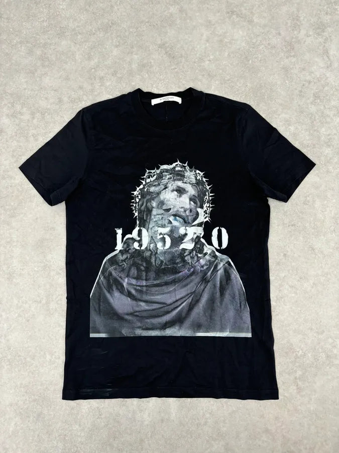 FW2016 Givenchy Black T-Shirt Cotton Jesus Print uQopXJK 0