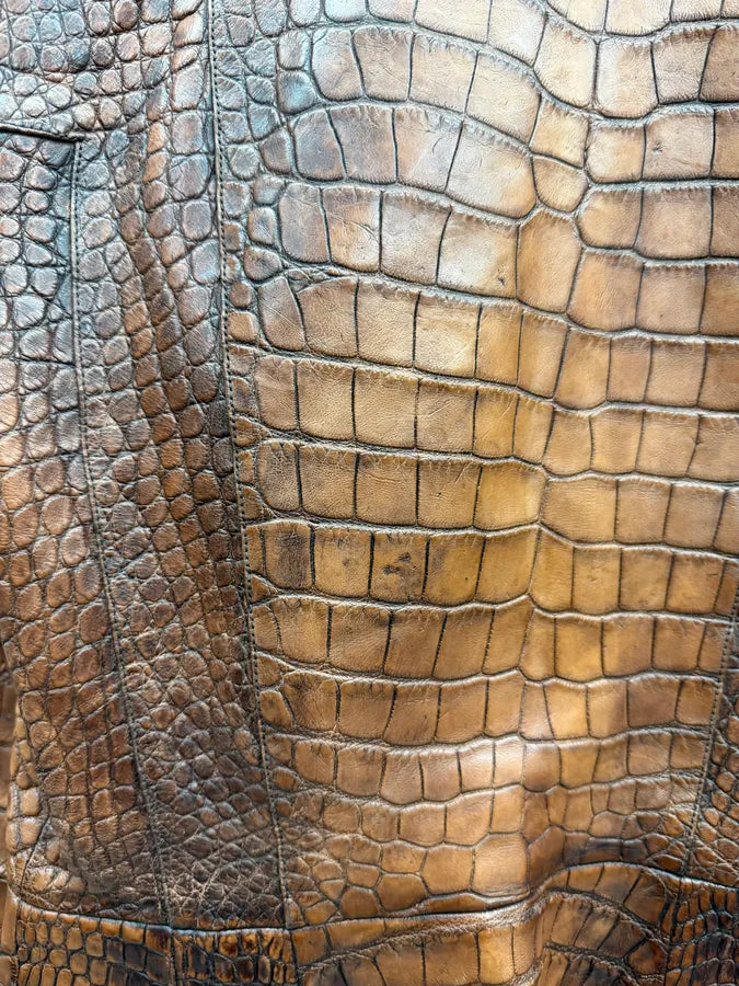 FW2011 Gucci Alligator Brown Premium Leather Jacket by Frida Giannini tCnQeze 18
