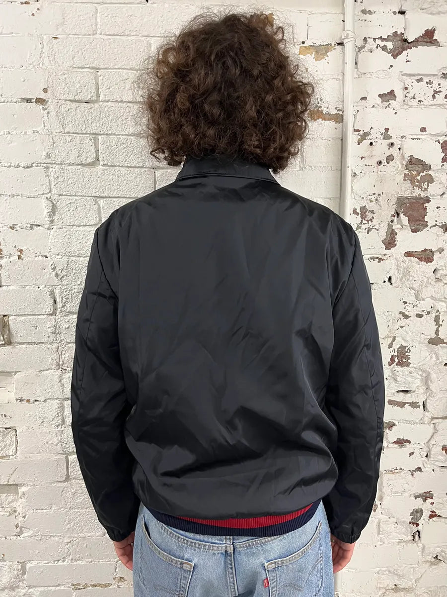 FW2011 Gucci Navy Nylon Web Stripe Bomber Jacket  GVyprNk 2