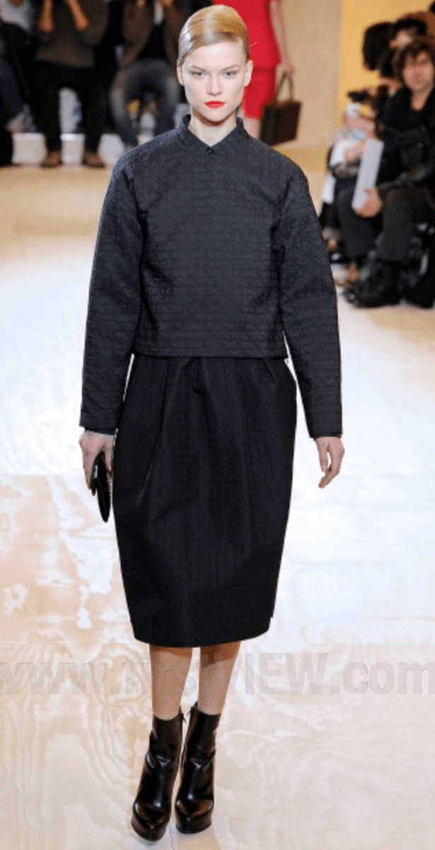 FW2011 Jil Sander Black A-Line Faux Pony Hair Skirt LPhgqDE 1
