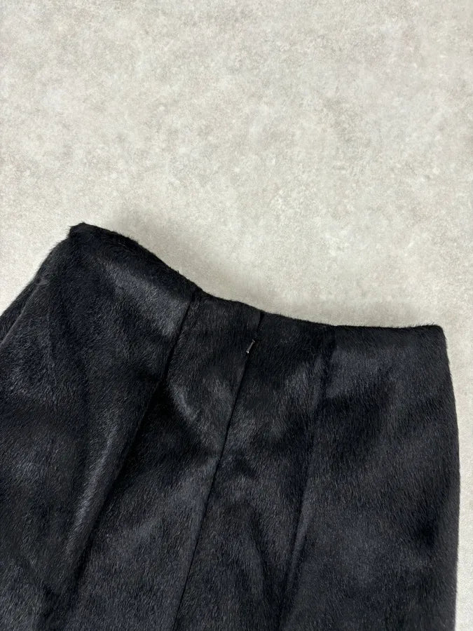 FW2011 Jil Sander Black A-Line Faux Pony Hair Skirt LPhgqDE 7