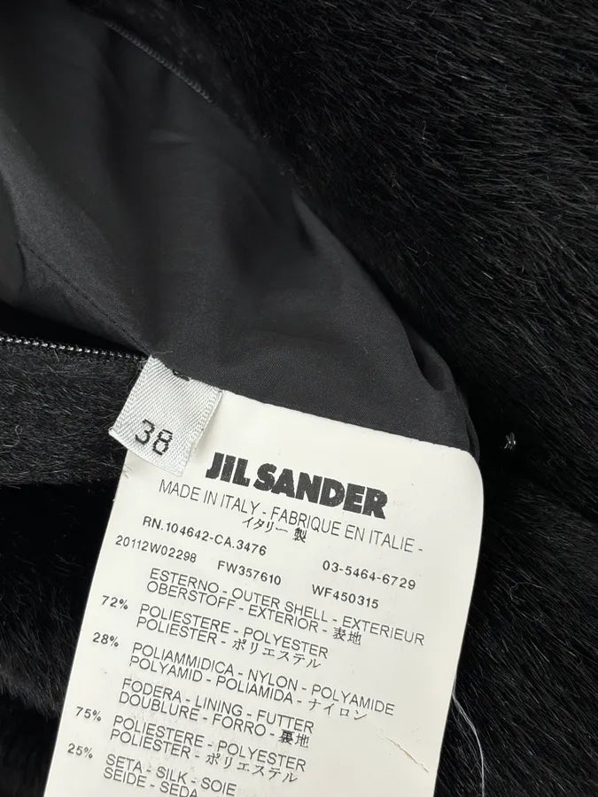 FW2011 Jil Sander Black A-Line Faux Pony Hair Skirt LPhgqDE 11