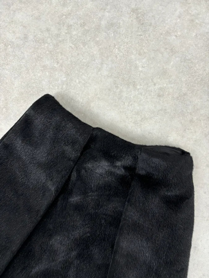 FW2011 Jil Sander Black A-Line Faux Pony Hair Skirt LPhgqDE 6