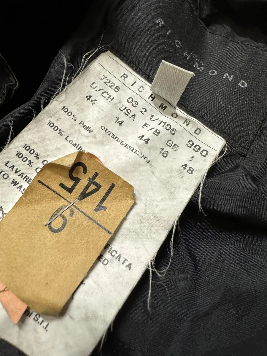 FW2011 John Richmond Contemporary Patchwork Hybrid Suede Leather Biker Jacket (M) wIYtToD 8