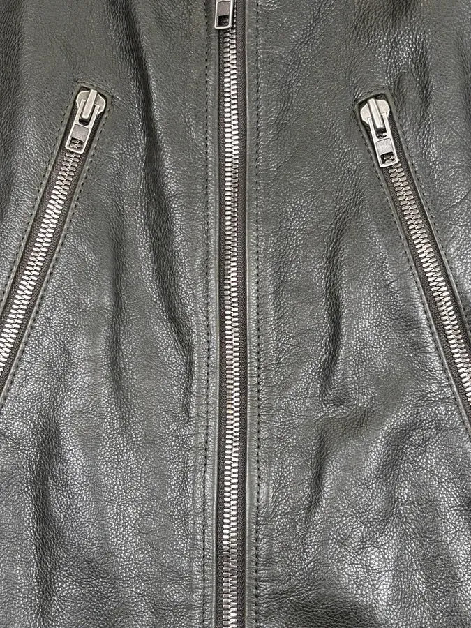 FW2011 Maison Margiela 5 Zip Green Dark Leather Multi-Zip Biker Jacket LrqEZcf 7