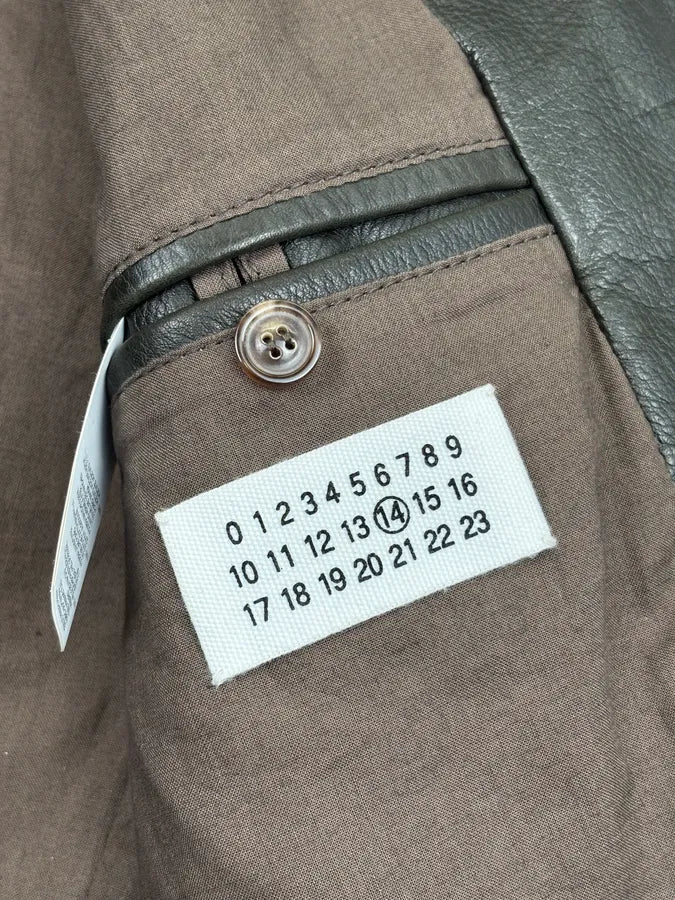 FW2011 Maison Margiela Green Dark Leather Multi-Zip Biker Jacket LrqEZcf 8