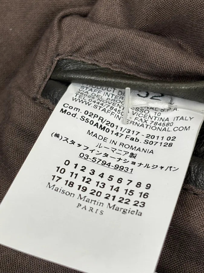 FW2011 Maison Margiela Green Dark Leather Multi-Zip Biker Jacket LrqEZcf 9