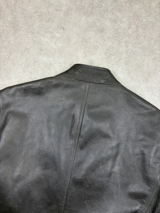 FW2011 Maison Margiela Green Dark Leather Multi-Zip Biker Jacket LrqEZcf 5