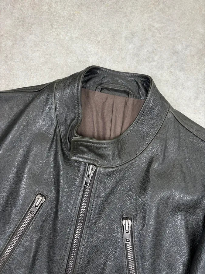 FW2011 Maison Margiela Green Dark Leather Multi-Zip Biker Jacket LrqEZcf 3