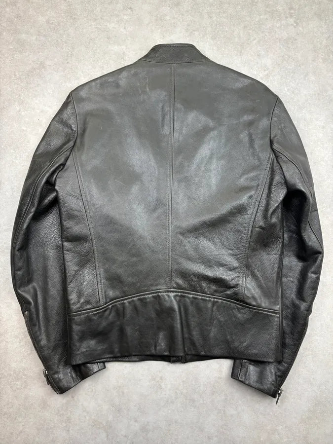 FW2011 Maison Margiela Green Dark Leather Multi-Zip Biker Jacket LrqEZcf 4