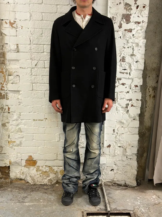 FW2011 Miu Miu Black Wool Double-Breasted Coat HrRpYVs 1