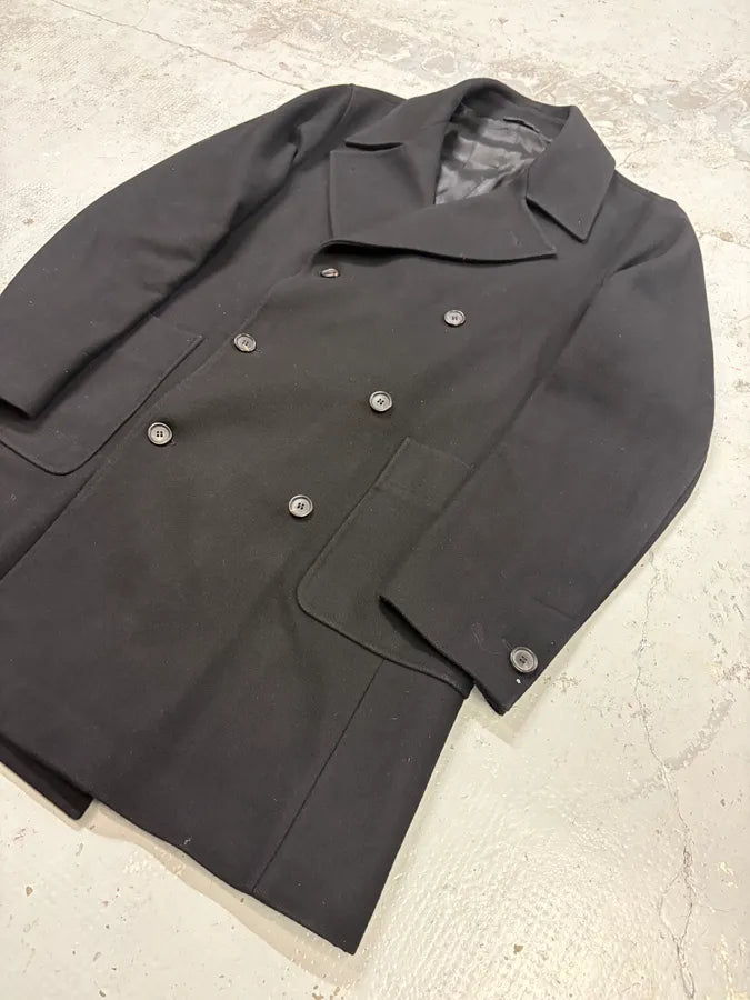 FW2011 Miu Miu Black Wool Double-Breasted Coat HrRpYVs 5