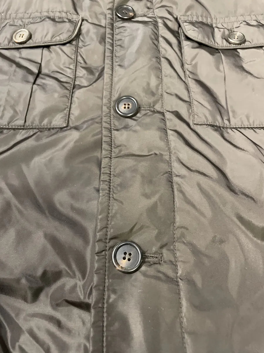FW2011 Prada Brown Buttoned Tactical Nylon Bomber Jacket (M) OwPdyWg 8