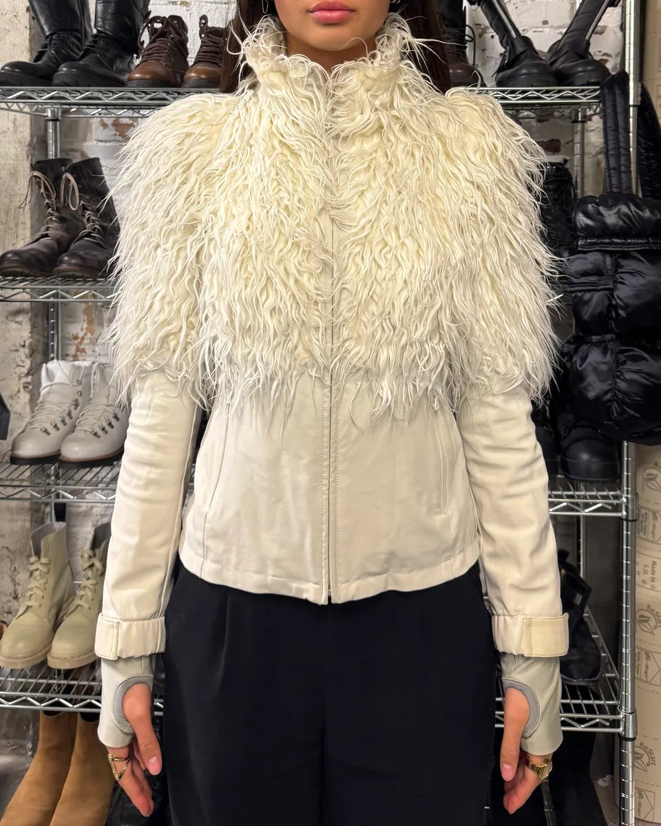 FW2011 Prada Mongolian Lamb Fur Ski Beige Jacket (S) 0