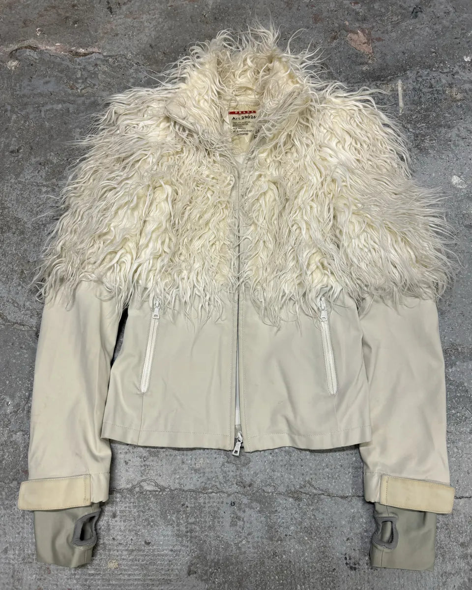 FW2011 Prada Mongolian Lamb Fur Ski Beige Jacket (S) 1