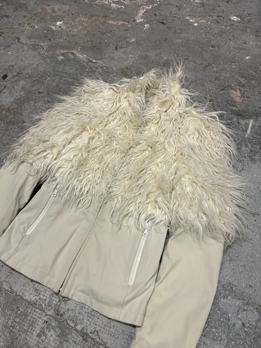 FW2011 Prada Mongolian Lamb Fur Ski Beige Jacket (S) 10