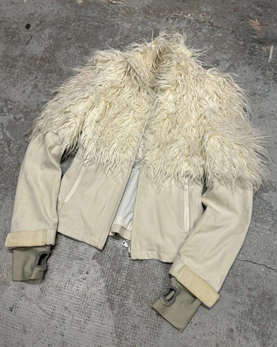 FW2011 Prada Mongolian Lamb Fur Ski Beige Jacket (S) 3