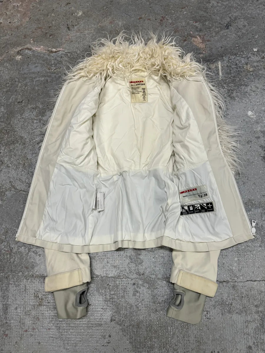 FW2011 Prada Mongolian Lamb Fur Ski Beige Jacket (S) 16