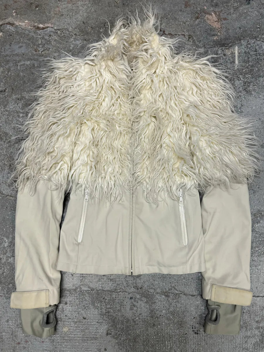 FW2011 Prada Mongolian Lamb Fur Ski Beige Jacket (S) 5