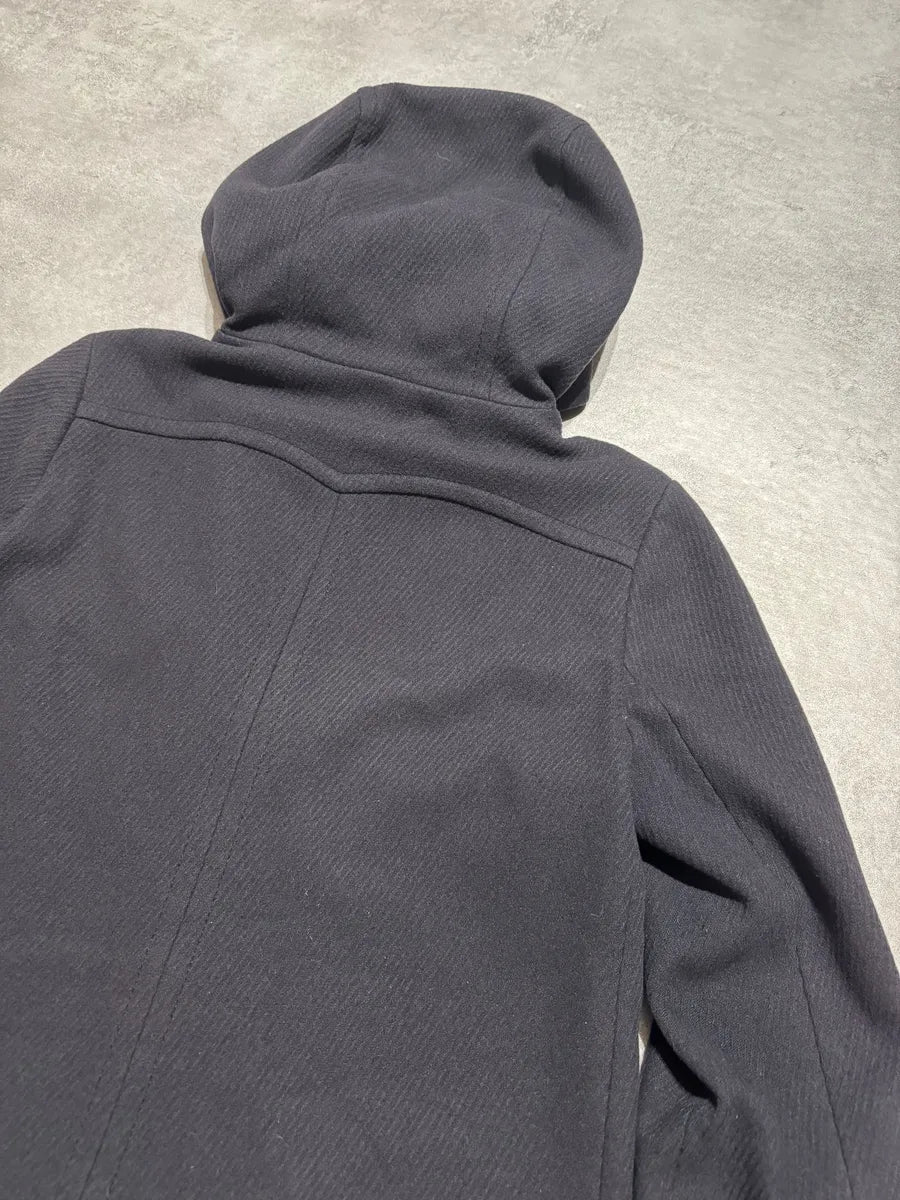 FW2011 Prada Navy Asymmetrical Wool Duffle Coat (XS) 6