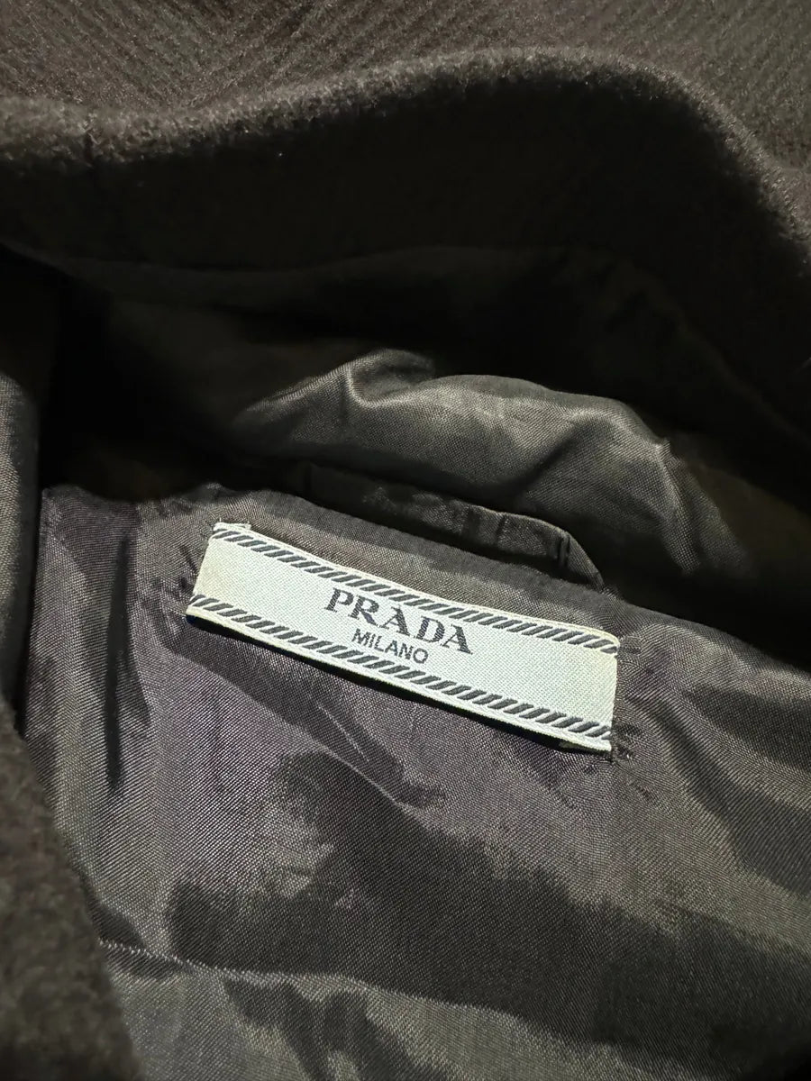 FW2011 Prada Navy Asymmetrical Wool Duffle Coat (XS) 7