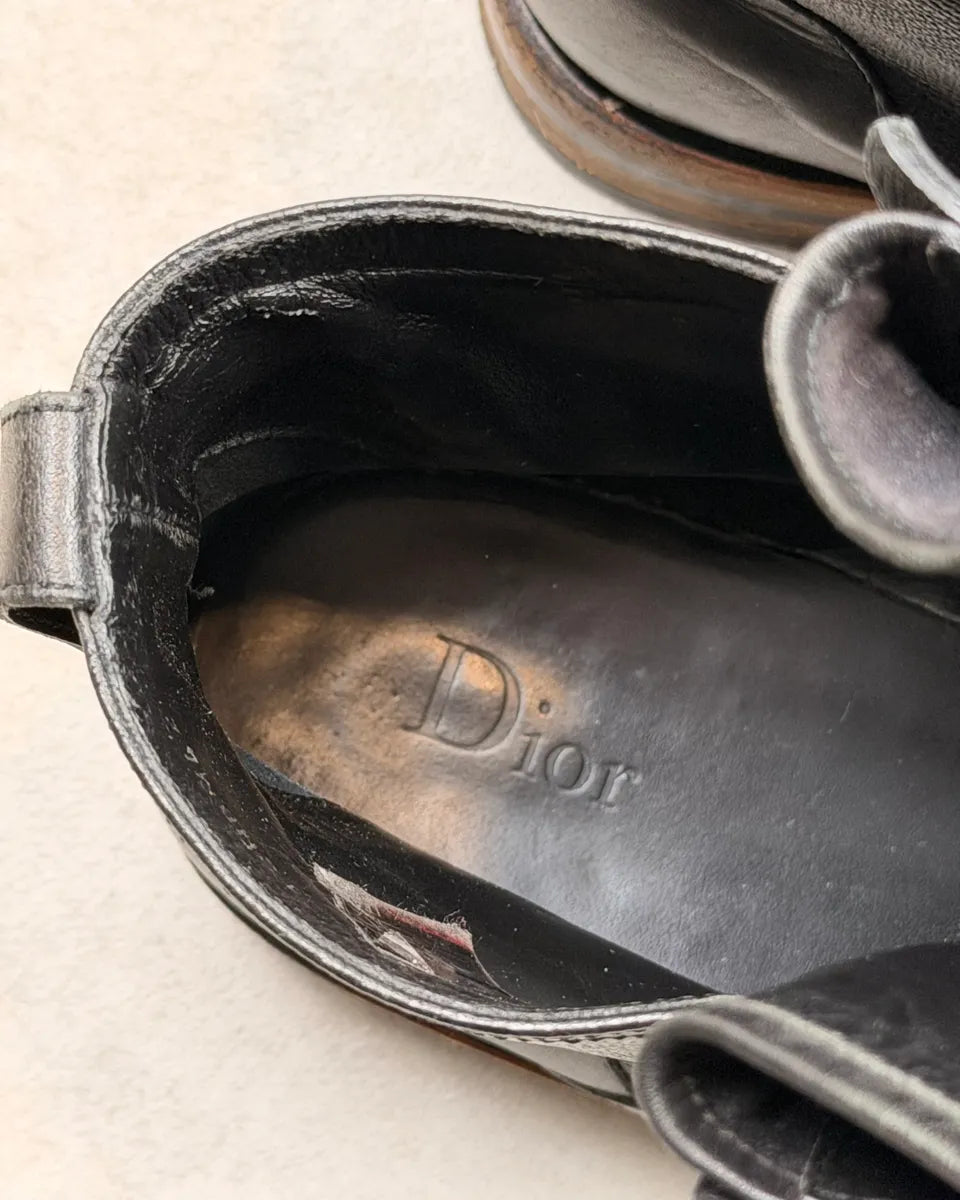 FW2012 Dior Homme Black Leather Front Zip Combat Boots KjRtaiL 10