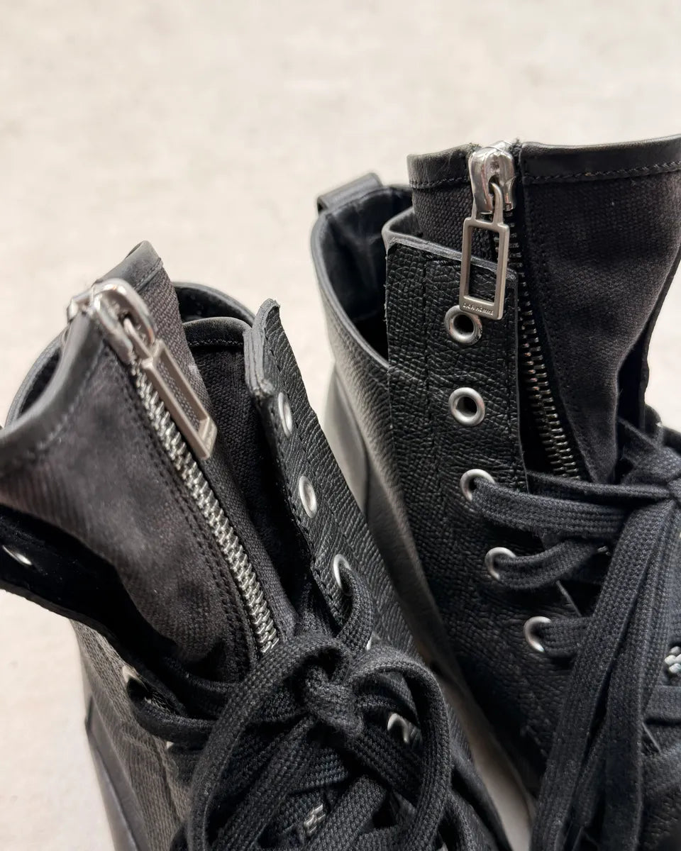 FW2012 Dior Homme Black Leather Front Zip Combat Boots KjRtaiL 6