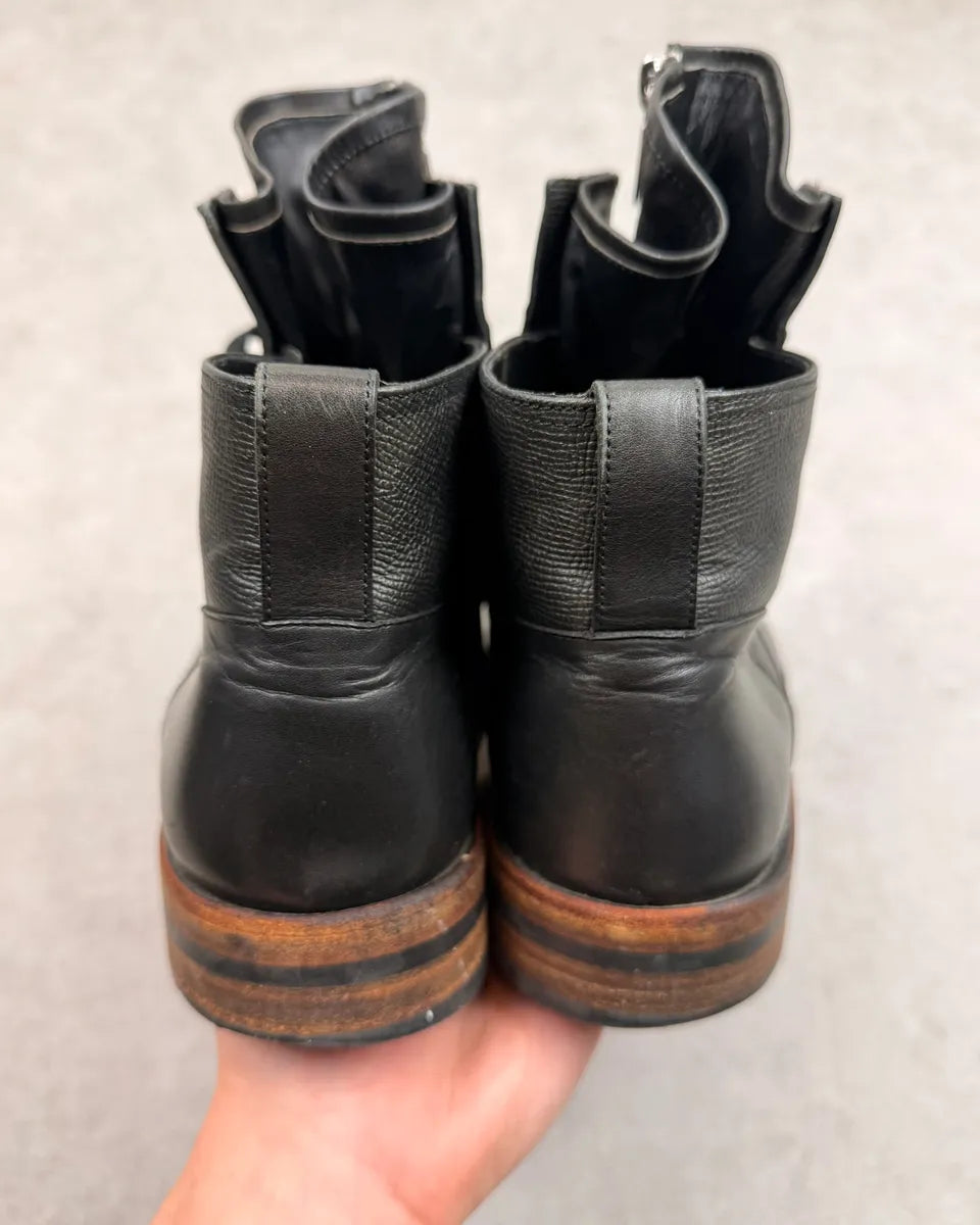 FW2012 Dior Homme Black Leather Front Zip Combat Boots KjRtaiL 7