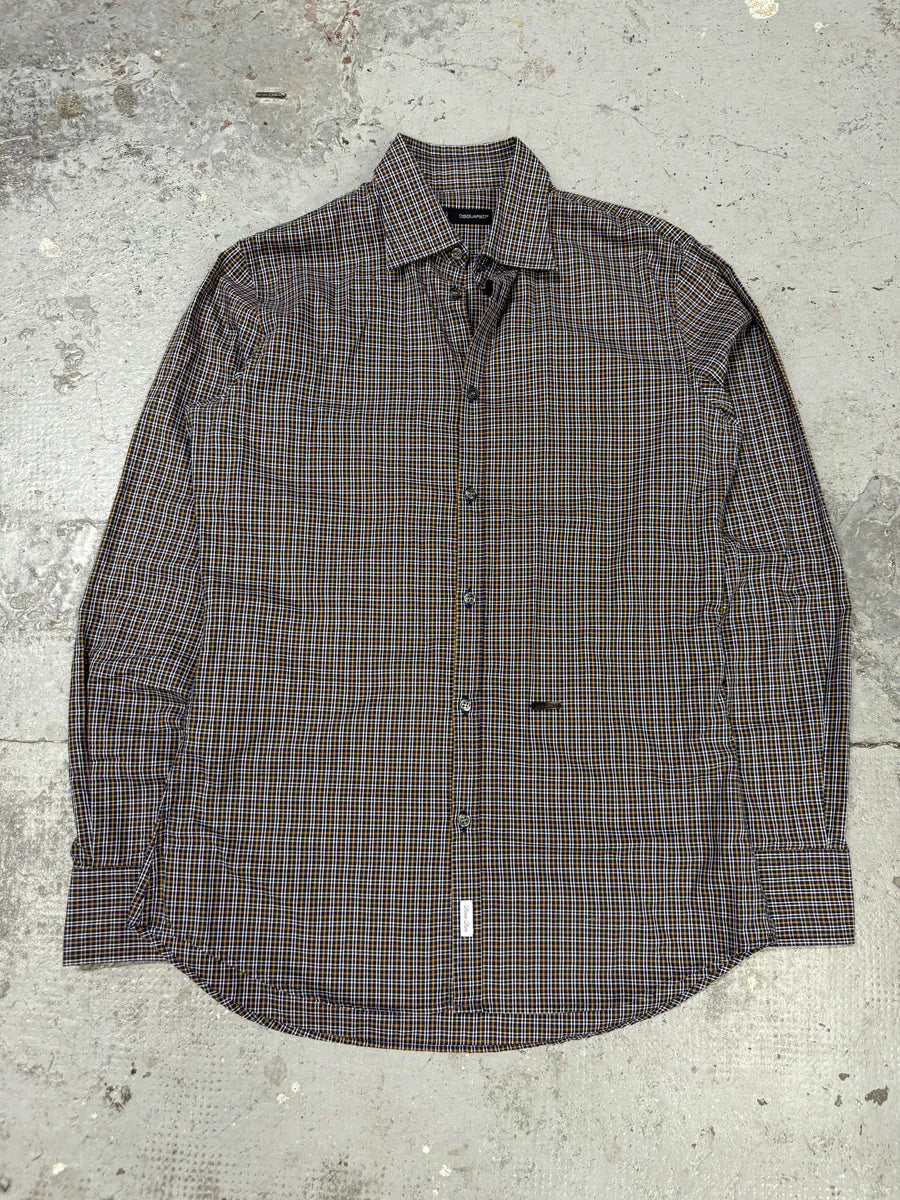FW2012 Dsquared2 Checkered Blue & Yellow Minimalist Shirt SPyAOWT 0