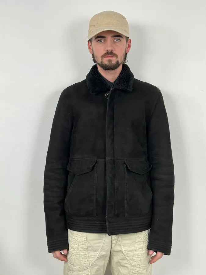 FW2012 Emporio Armani Black Leather Premium Jacket HhIsxOd 1