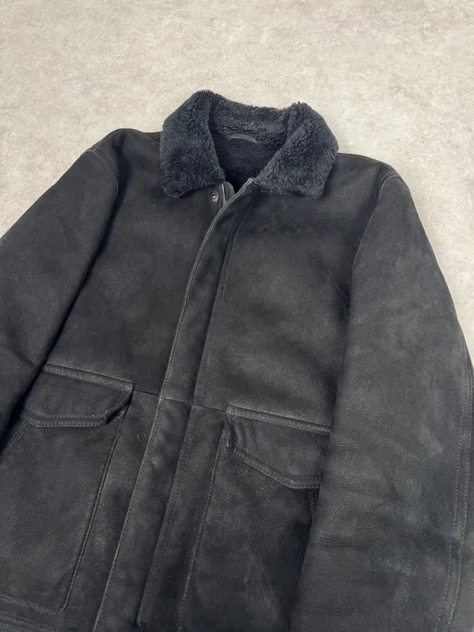 FW2012 Emporio Armani Black Leather Premium Jacket HhIsxOd 3