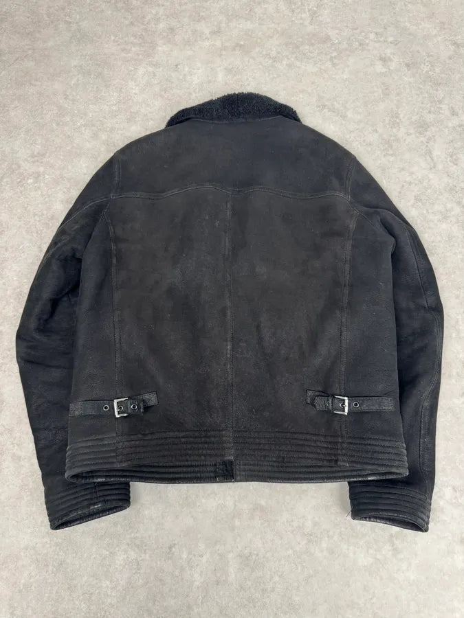 FW2012 Emporio Armani Black Leather Premium Jacket HhIsxOd 5