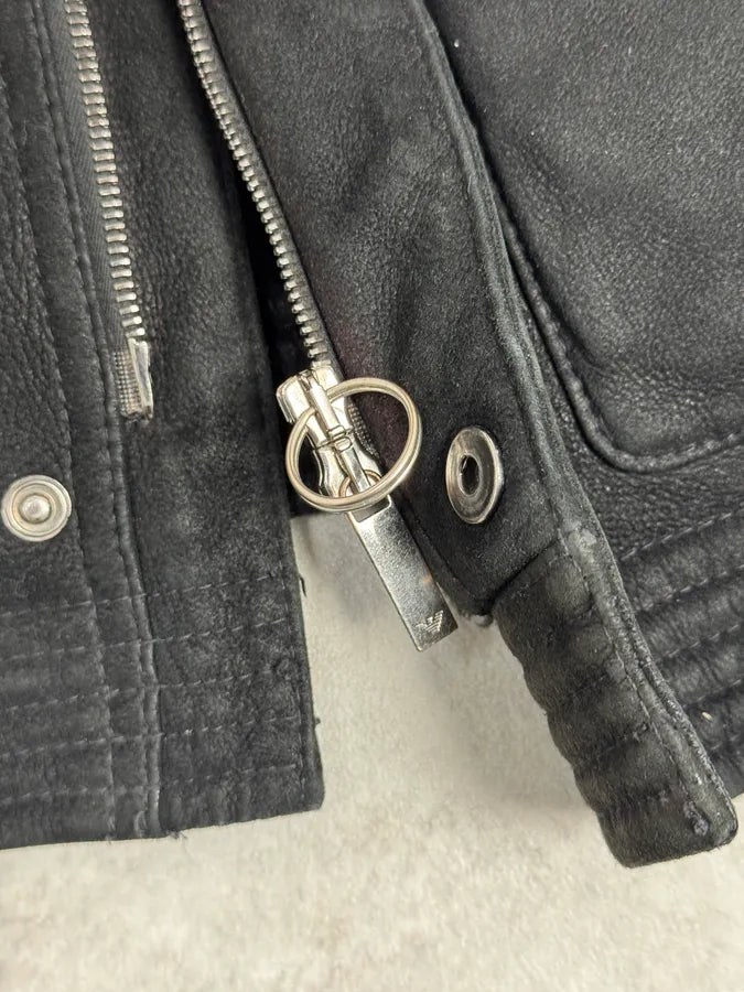 FW2012 Emporio Armani Black Leather Premium Jacket HhIsxOd 7