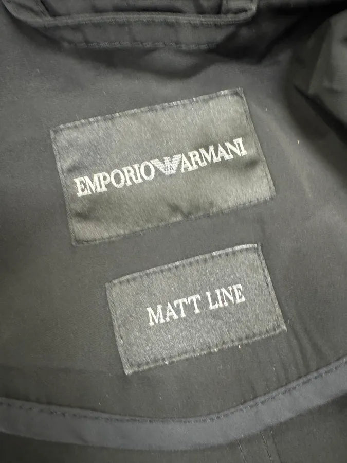 FW2012 Emporio Armani Full Zip Black Nylon Long Jacket CYExsUC 6