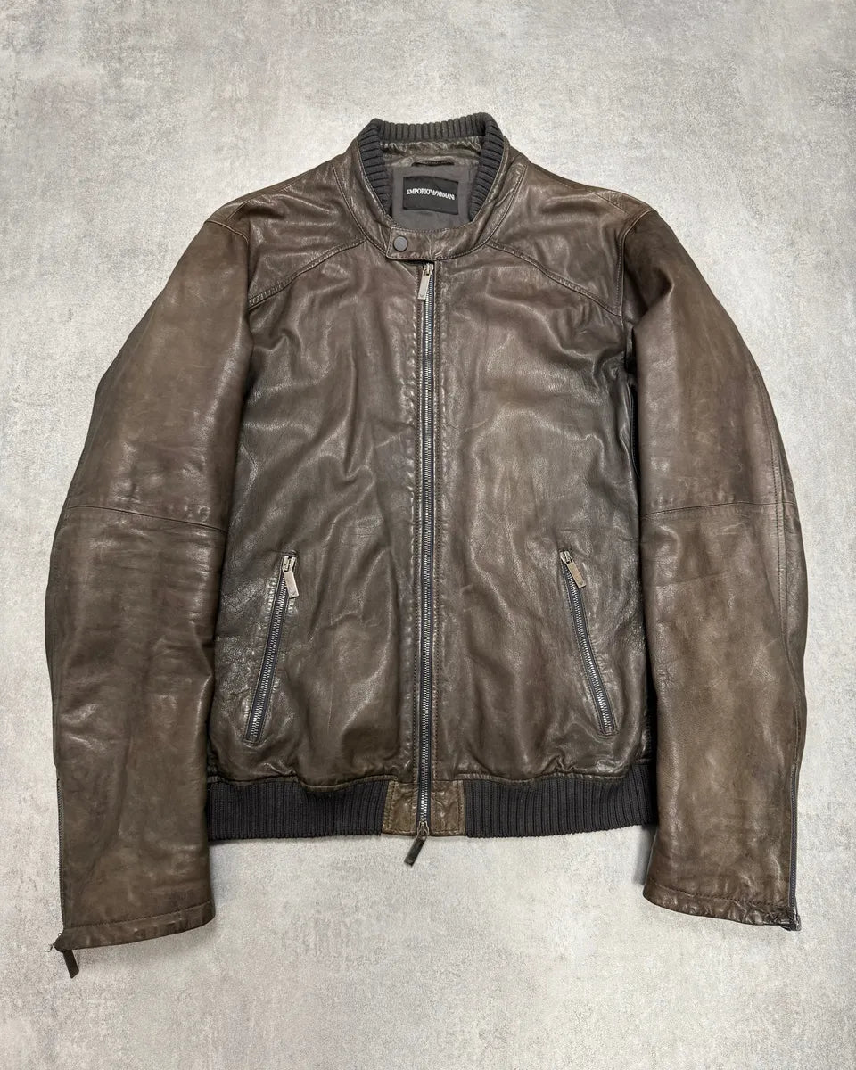 FW2012 Emporio Armani Leather Bomber Jacket esyhsEu 0