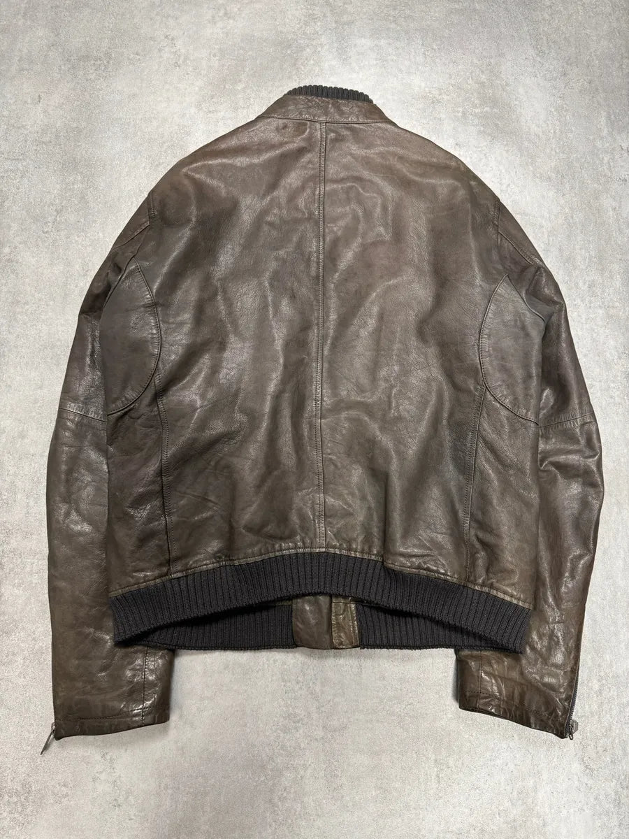 FW2012 Emporio Armani Leather Bomber Jacket esyhsEu 1