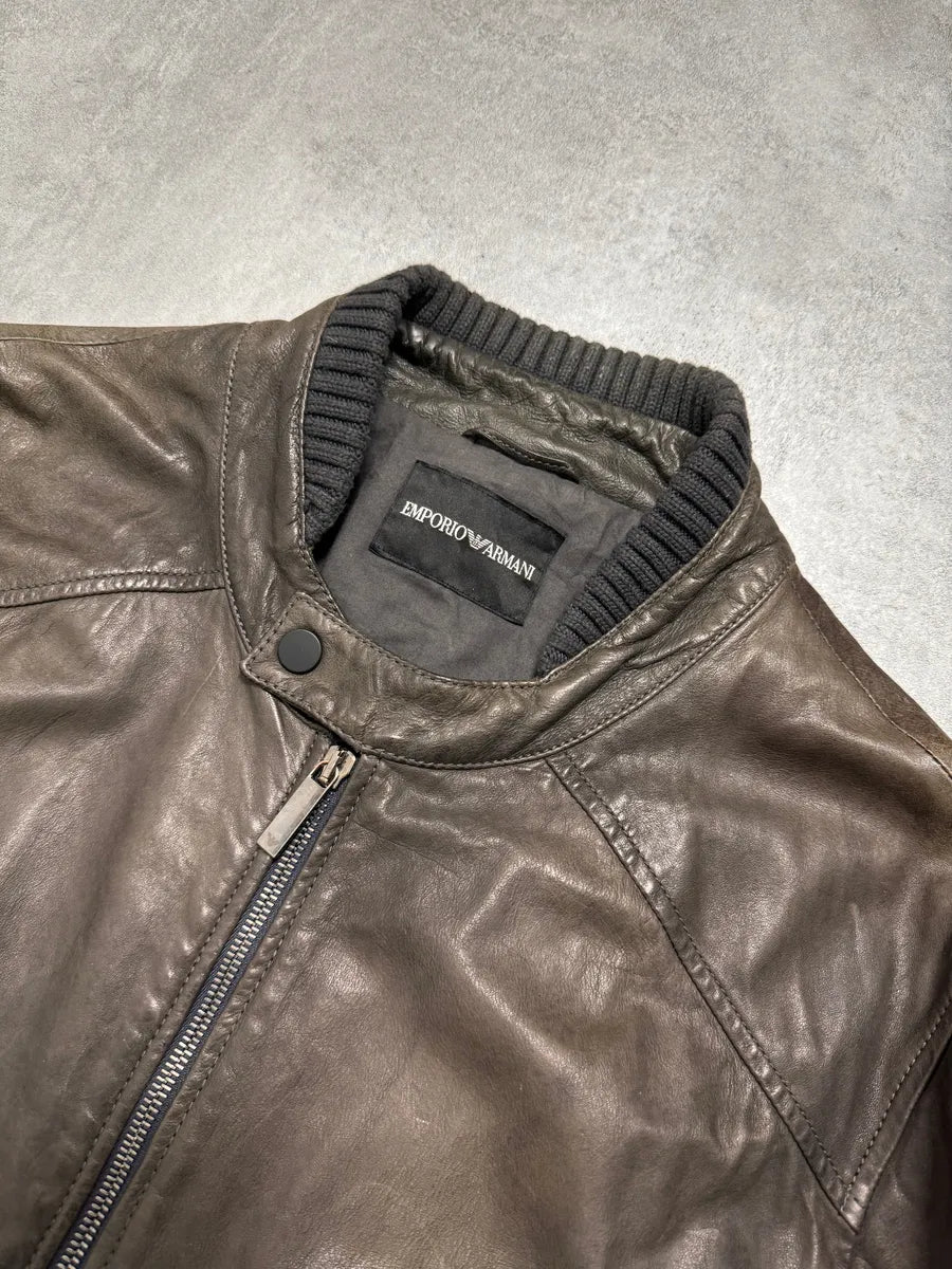 FW2012 Emporio Armani Leather Bomber Jacket esyhsEu 2