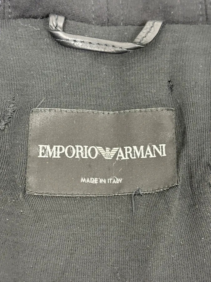 FW2012 Emporio Armani Ninja Asymmetrical Leather Hooded Coat JXWzewV 10