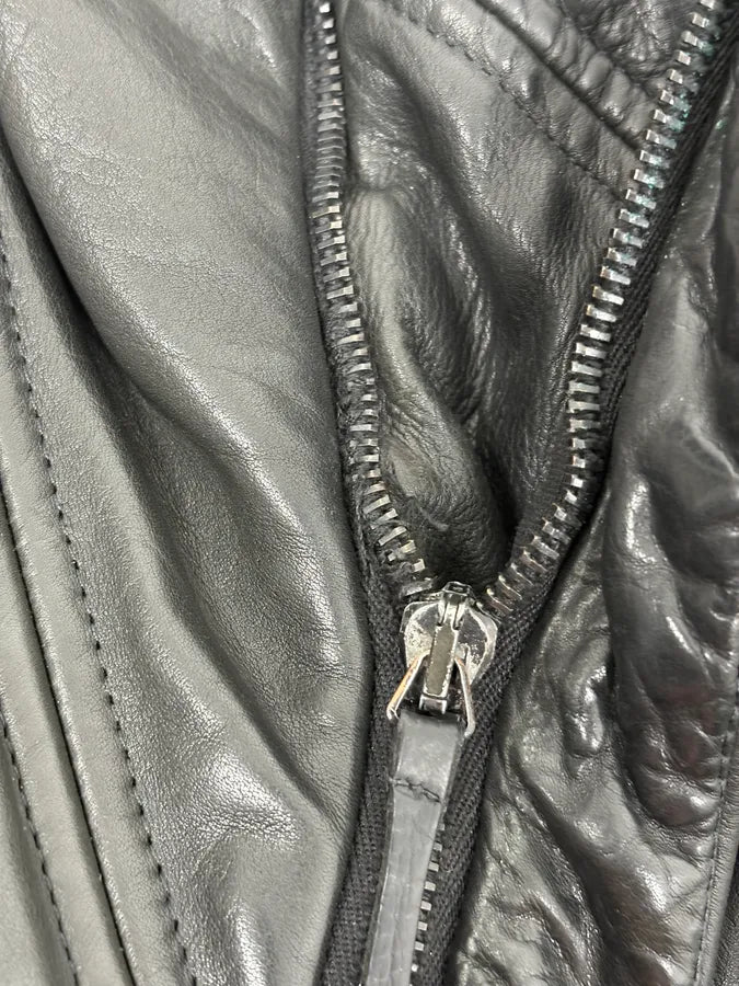 FW2012 Emporio Armani Ninja Asymmetrical Leather Hooded Coat JXWzewV 11