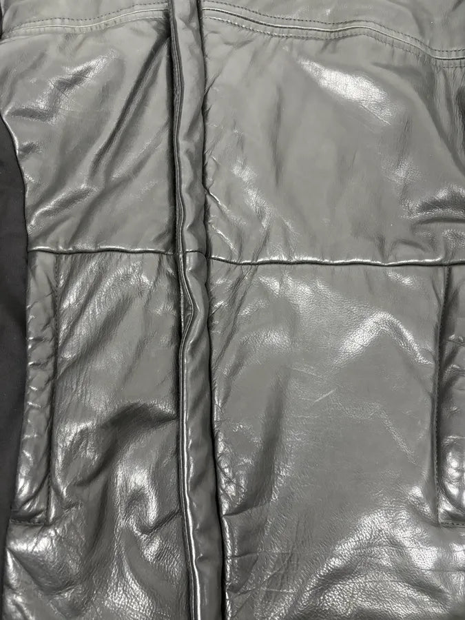 FW2012 Emporio Armani Ninja Asymmetrical Leather Hooded Coat JXWzewV 8