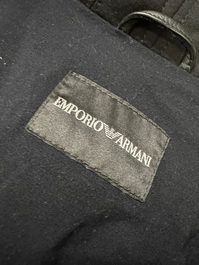 FW2012 Emporio Armani Ninja Asymmetrical Leather Hooded Coat kvDWWNd 10
