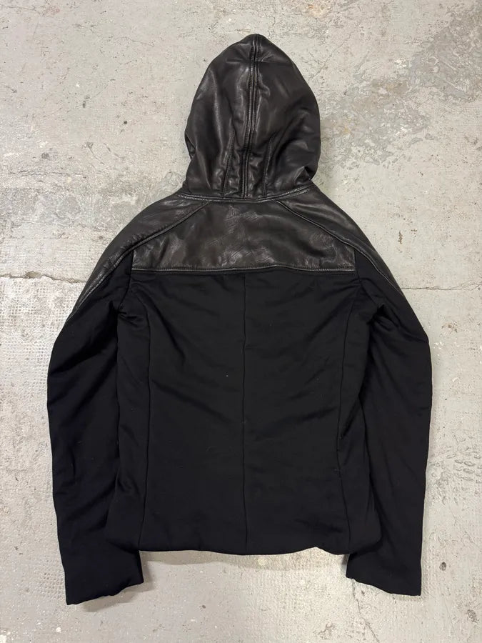 FW2012 Emporio Armani Ninja Asymmetrical Leather Hooded Coat kvDWWNd 2