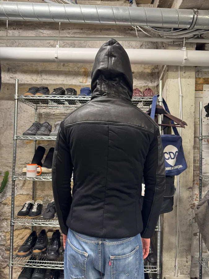 FW2012 Emporio Armani Ninja Asymmetrical Leather Hooded Coat (S/M) 7