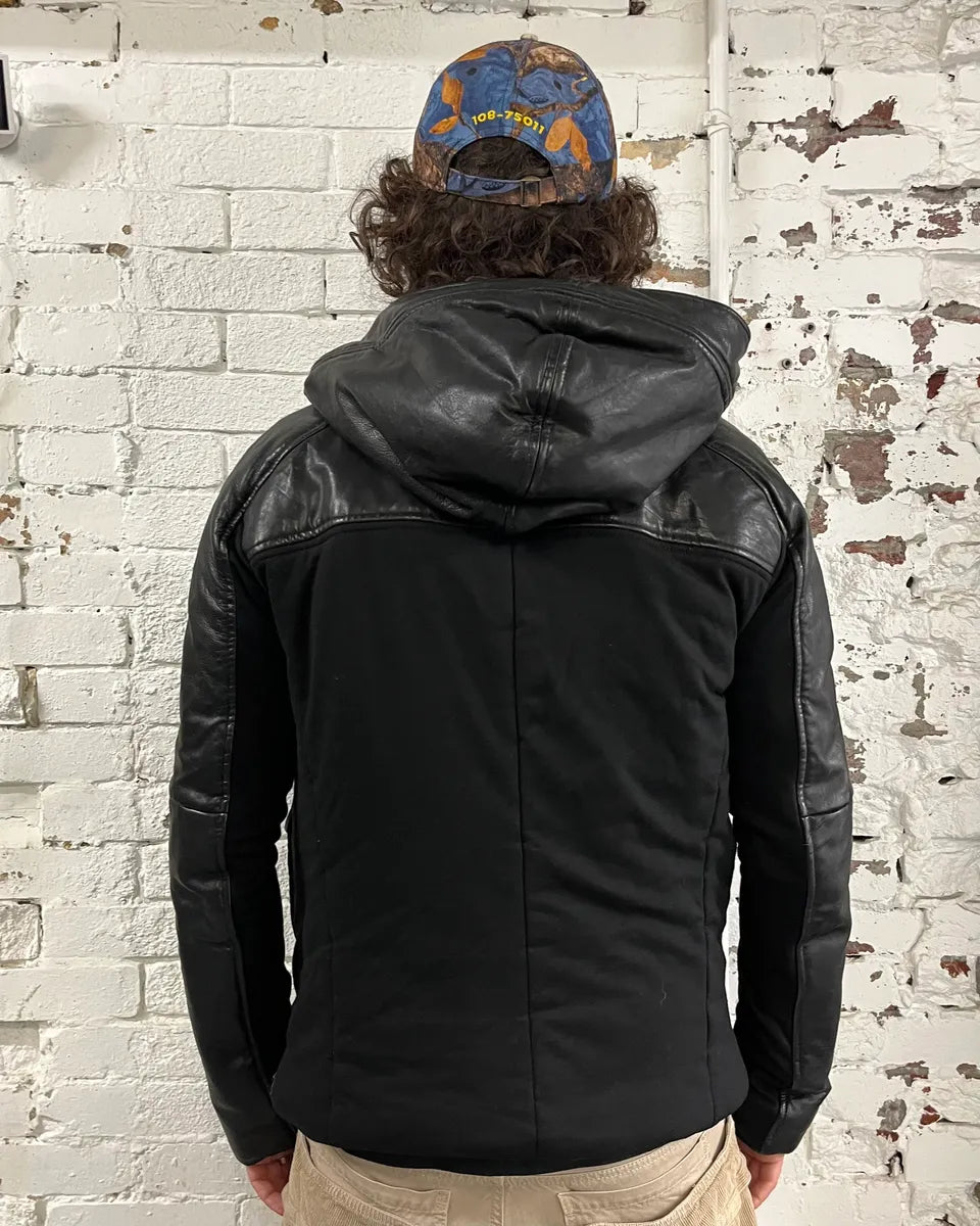 FW2012 Emporio Armani Ninja Asymmetrical Leather Hooded Jacket ZGvznEL 2