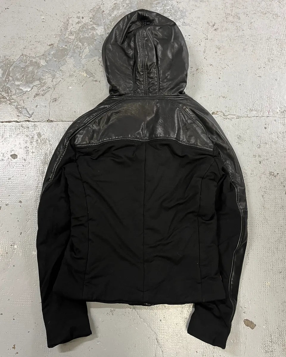FW2012 Emporio Armani Ninja Asymmetrical Leather Hooded Jacket ZGvznEL 6